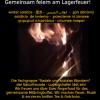 Bild von einem Feuer und Einladungstext für die Wintersonnenwendenfeier